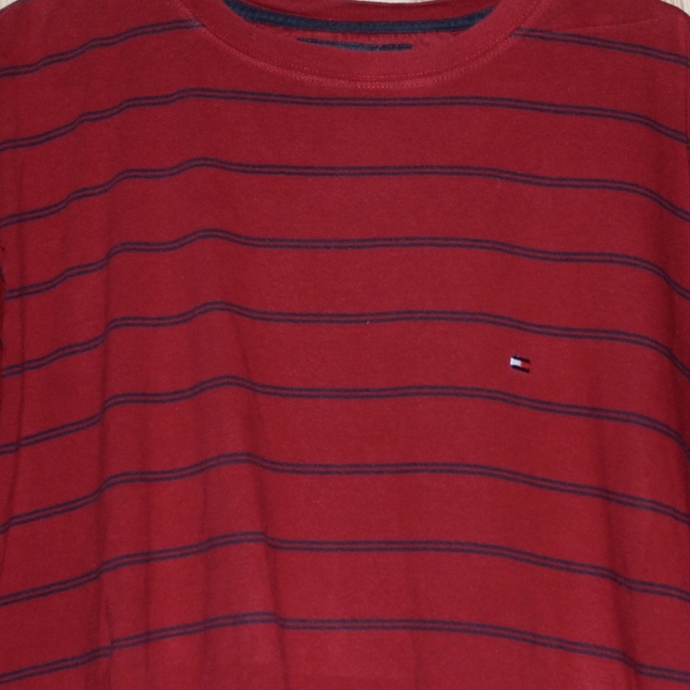 Tommy Hilfiger Burgundy Red Striped Shirt